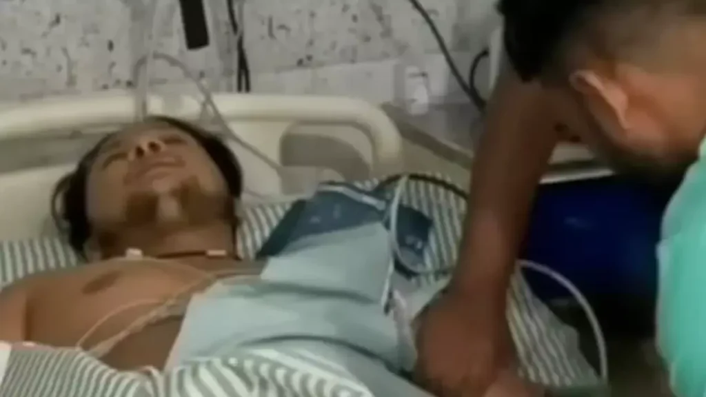 Pawandeep Rajan receiving medical care after his car accident Pawandeep Rajan receiving medical care after his car accident