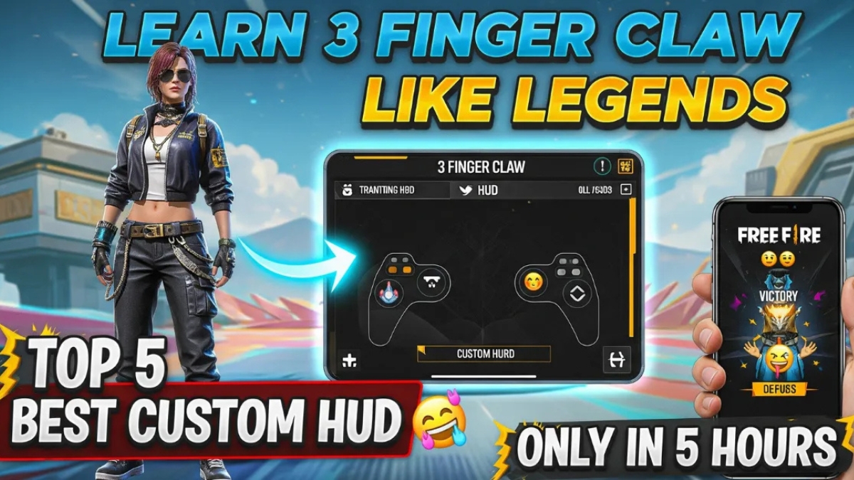Free Fire 3 Finger HUD: Become a pro player, increase headshot accuracy and gaming speed