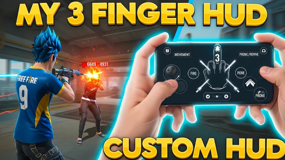 Free Fire 3 Finger HUD: Become a pro player, increase headshot accuracy and gaming speed